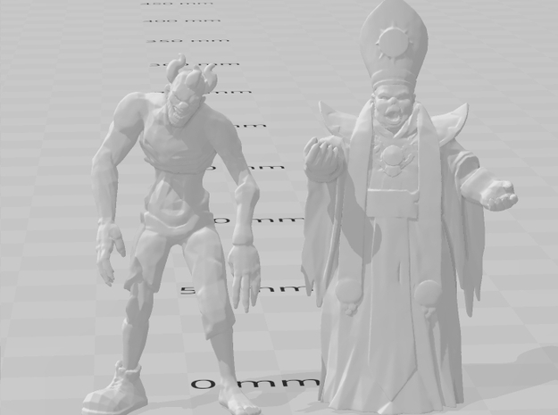 Zombie Pope miniature model fantasy games rpg dnd in Tan Fine Detail Plastic