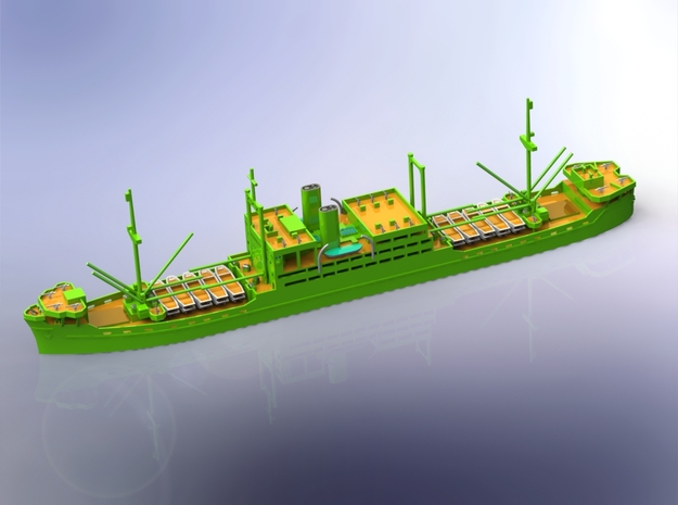IJA Settsu Maru Landing Craft Depot Ship 1/700  in Tan Fine Detail Plastic