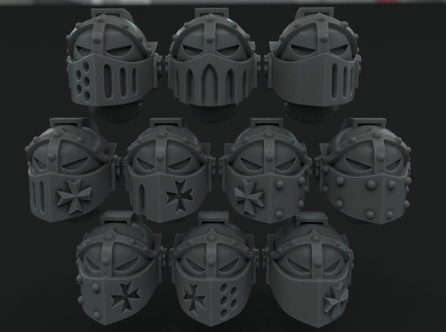 10-20x Templar Crusader Visor Variety Pack Helmets in Tan Fine Detail Plastic: Medium