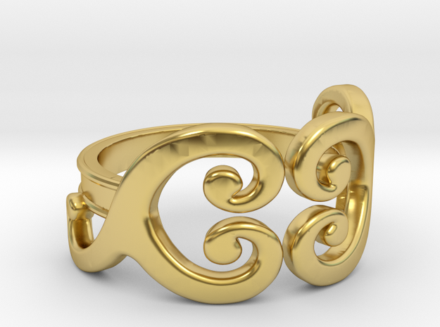 Swirls [ring] in Polished Brass