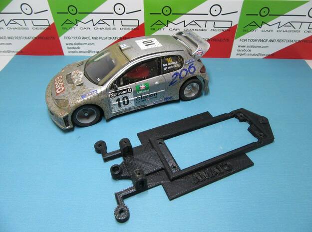 Chassis for SCX Peugeot 206 WRC in White Natural Versatile Plastic