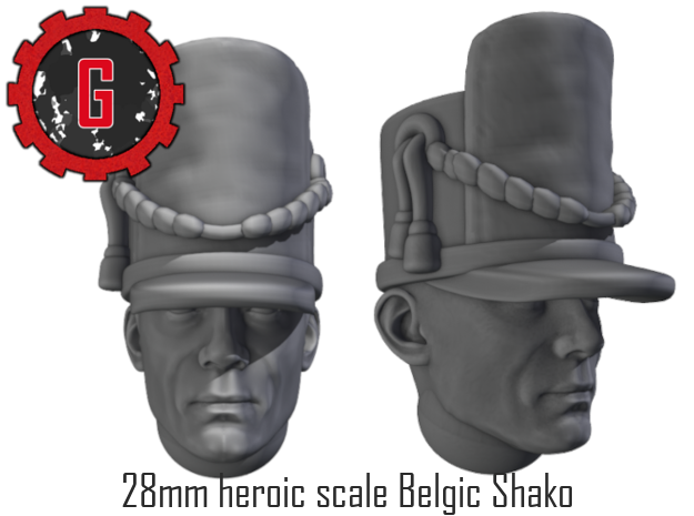 28mm heroic scale Belgic Shako (revised) in Tan Fine Detail Plastic: Small