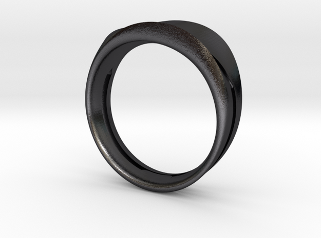 CLIP - the paper clip ring in Polished and Bronzed Black Steel: 7 / 54