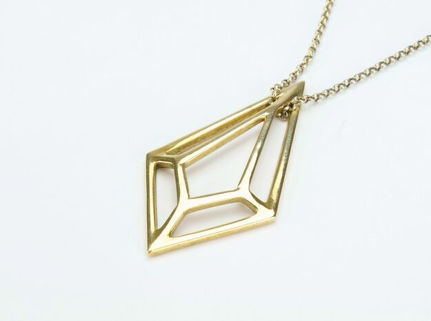 Geometric necklace in Polished Brass