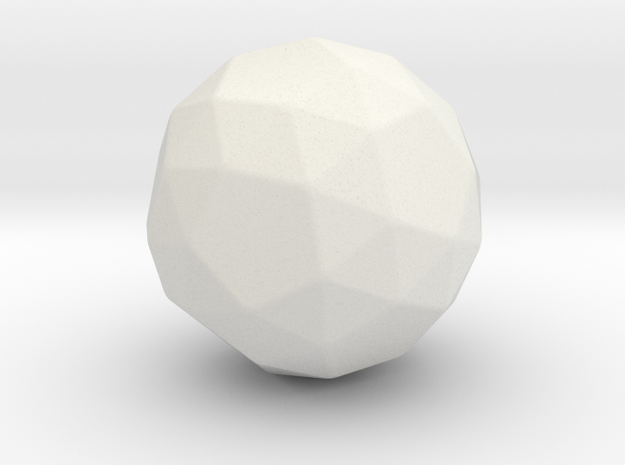 Snub Cube (dextro) - 1 Inch - Rounded V2 in White Natural Versatile Plastic