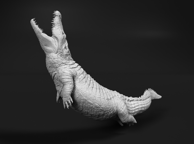Nile Crocodile 1:22 Attacking in Water 1 in White Natural Versatile Plastic