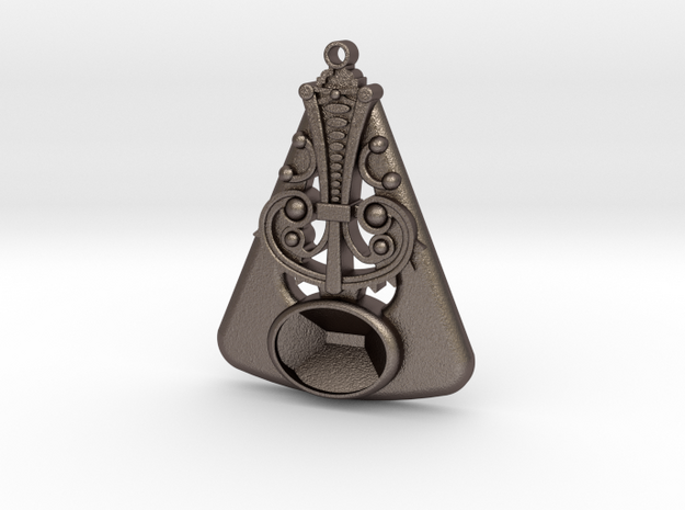 Spoopy Pendant thing in Polished Bronzed-Silver Steel