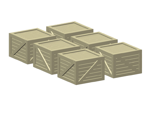 Shipping Crates - Small in Tan Fine Detail Plastic
