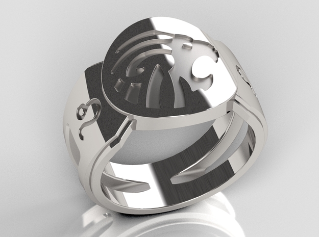Leo Signet Ring Lite in Polished Silver: 10 / 61.5