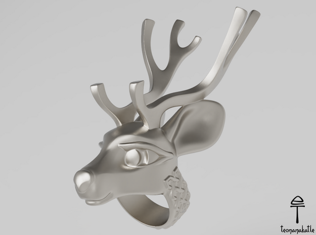 Deer Ring (all sizes) in Polished Silver: 5 / 49