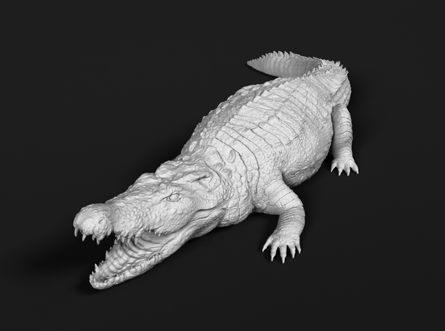 Nile Crocodile 1:48 Mouth Open in Tan Fine Detail Plastic