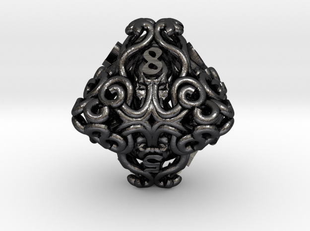 Cthulhu D8 in Polished and Bronzed Black Steel