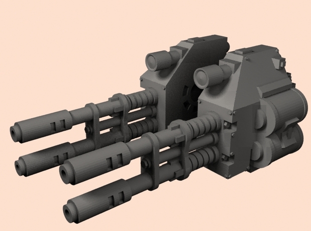 Autocannons for SciFi walking sarcophagus in Tan Fine Detail Plastic