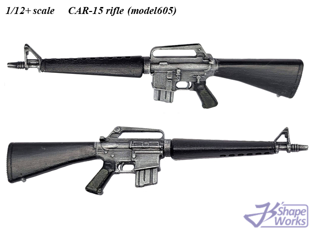 1/12+ CAR-15 rifle (model605) in Tan Fine Detail Plastic: 1:10