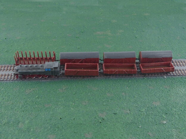Mixed Freight Train Set 3 1/285 6mm in Tan Fine Detail Plastic