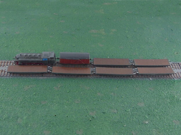 Heavy Tank Transport Train 1/285 6mm in Tan Fine Detail Plastic