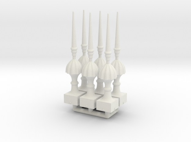 Finial Semaphore Victorian Spike 1-19 scale pack  in White Natural Versatile Plastic