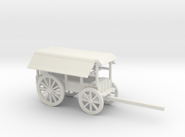 O SCALE TELEGRAPH WAGON DEPLOYED in White Natural Versatile Plastic