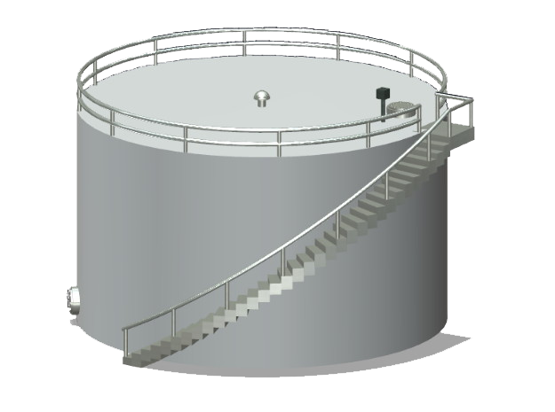 Oil Storage Tank in White Natural Versatile Plastic: 1:87 - HO