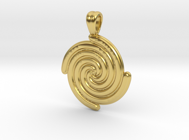 Life's spirals [pendant] in Polished Brass