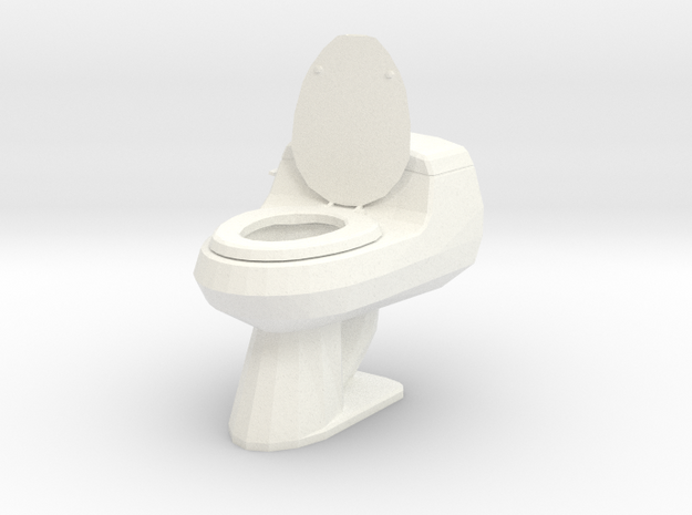 Miniature Dollhouse Toilet in White Processed Versatile Plastic: 1:48 - O