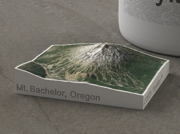 Mt. Bachelor, Oregon, USA, 1:100000 in Natural Full Color Sandstone