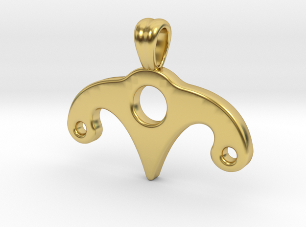 Triple mind [pendant] in Polished Brass