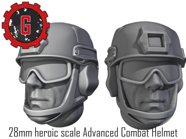 28mm heroic scale advanced tactical helmet in Tan Fine Detail Plastic: Small