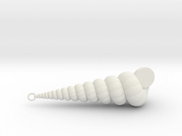 Cockleshell - Snail Mollusc Charm 3D Model   in White Natural Versatile Plastic