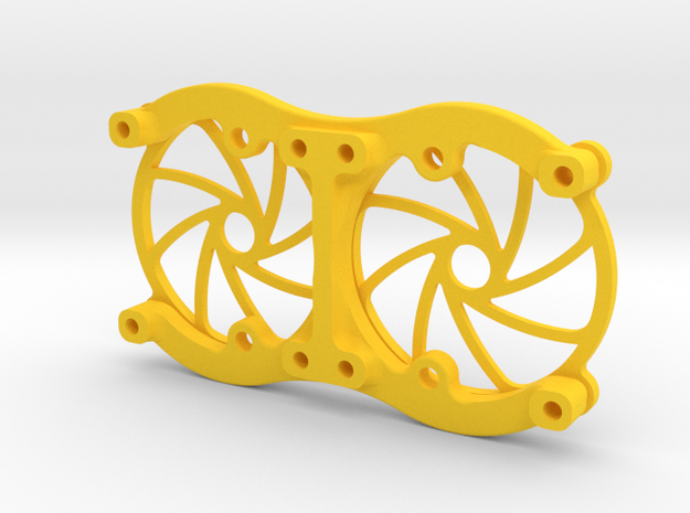 Twin motor fan bracket fits Arrma 6s stock mount in Yellow Processed Versatile Plastic