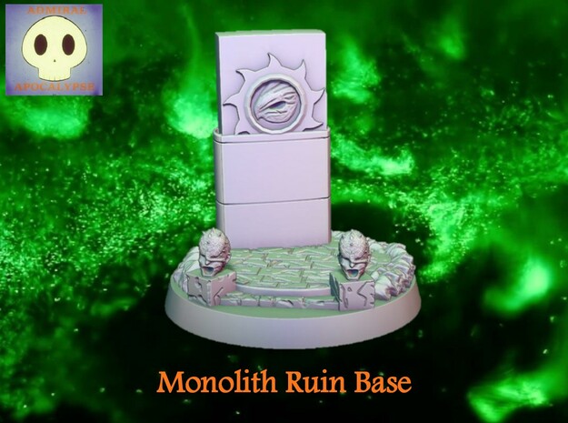 Alien Monolith Base in White Natural Versatile Plastic