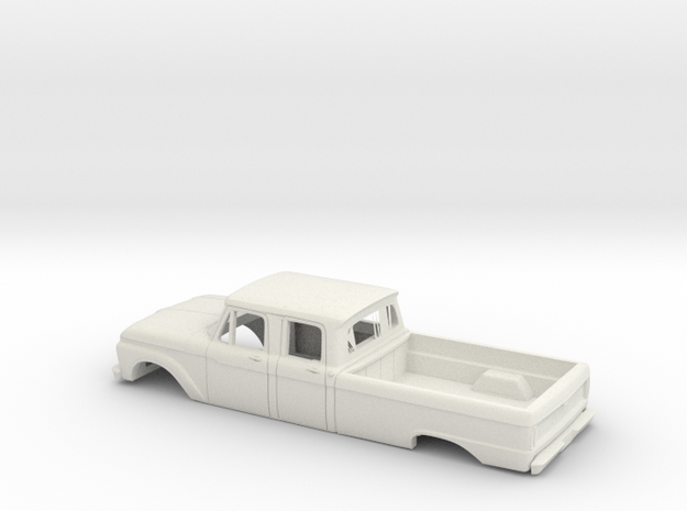 1/25 1966 Ford F Series Crew Cab Long Bed Shell in White Natural Versatile Plastic