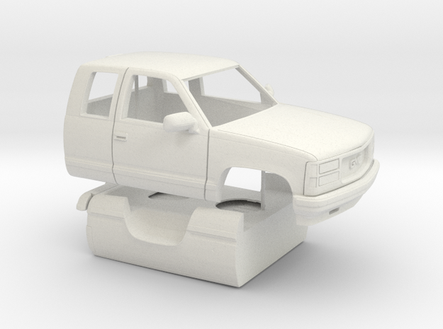1/25 1989-98 GMC Sierra Ext Cab Regular Bed Shell in White Natural Versatile Plastic