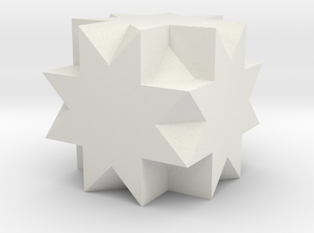 Great Cubicuboctahedron - 1 inch in White Natural Versatile Plastic