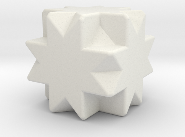 Great Cubicuboctahedron - 1 inch - Rounded V2 in White Natural Versatile Plastic