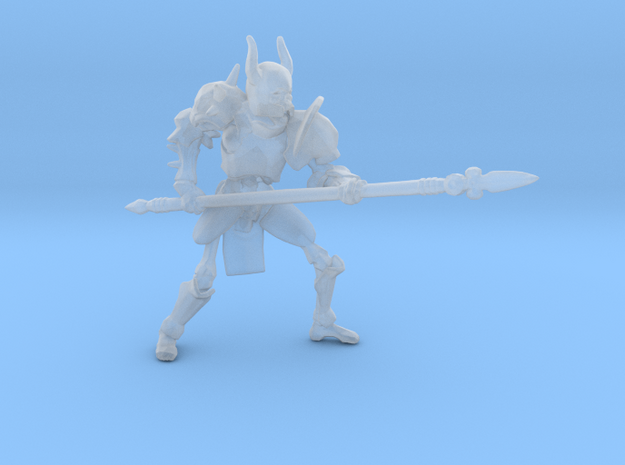 Skeleton Heavy Armor Spear miniature fantasy dnd in Tan Fine Detail Plastic