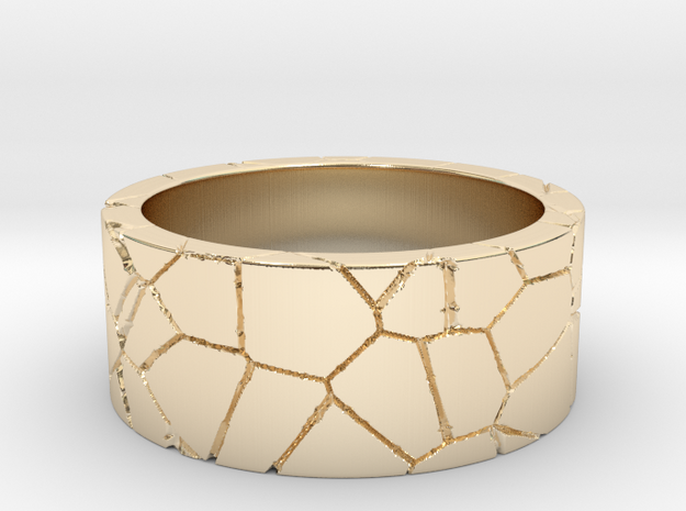 Rock Ring_R09 in 14k Gold Plated Brass: 8 / 56.75