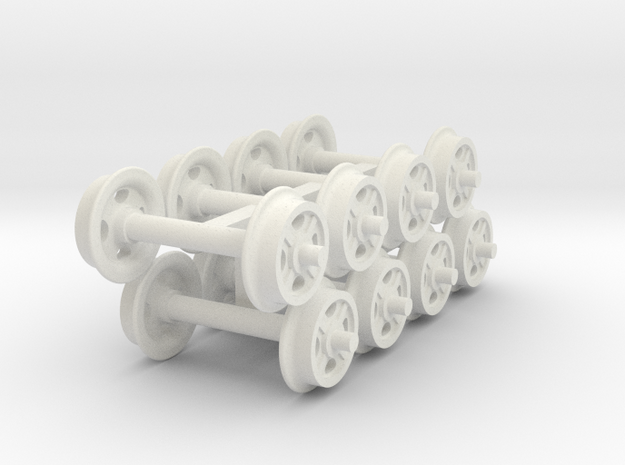 Scenic 14mm gauge Hudson wheels in White Natural Versatile Plastic