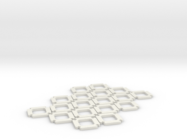 Truncated Octahedron Kit (15 mm) in White Natural Versatile Plastic