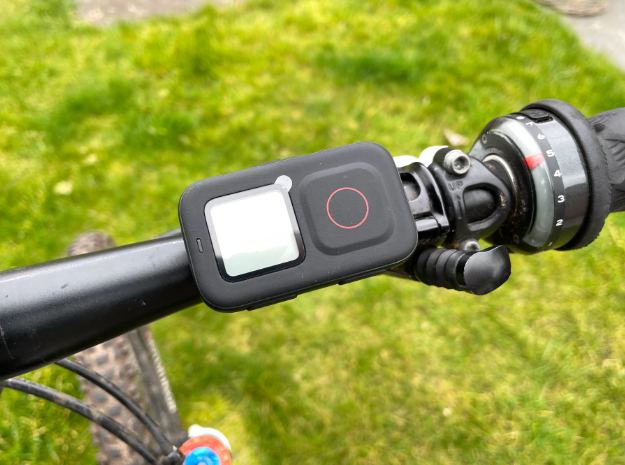 Horizontal handlebar mount for GoPro The Remote  in Black Natural Versatile Plastic