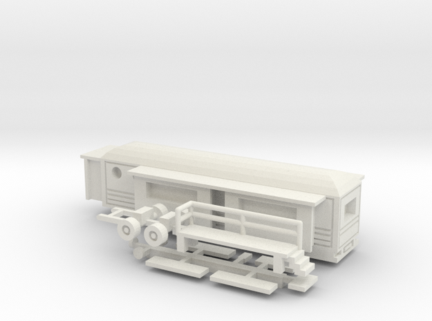 Wohnwagen rundes Dach für 1:160 (N scale) in White Natural Versatile Plastic