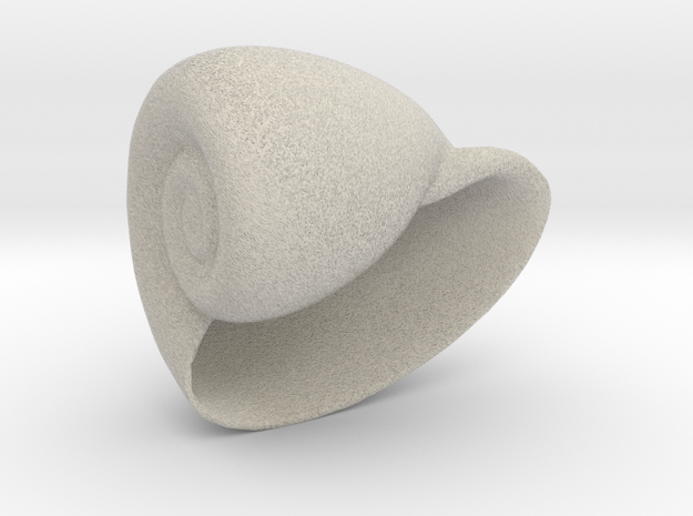 Cockleshell Geometric Plant 3D Printing Planter  in Natural Sandstone