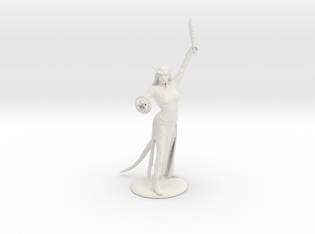 Tiefling Warlock Miniature in White Natural Versatile Plastic: 28mm