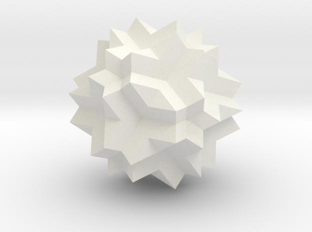 Great Dodecicosidodecahedron - 1 In in White Natural Versatile Plastic