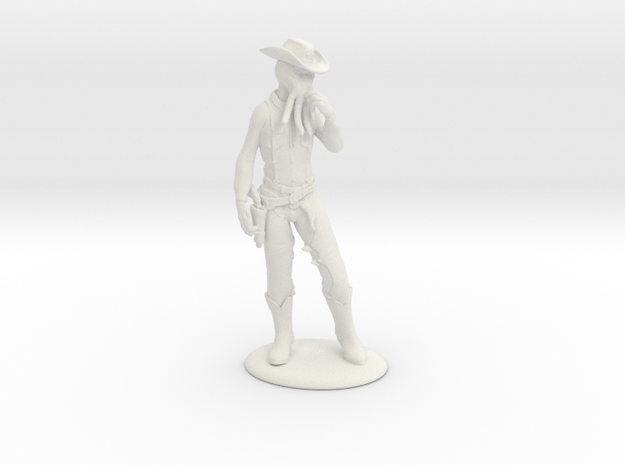 High Midnight: Cowboy Mind-flayer Miniature in White Natural Versatile Plastic: 28mm