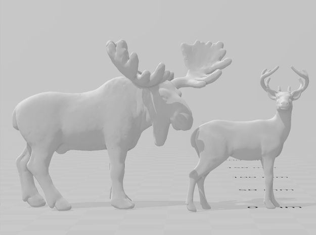 Deer miniature model fantasy games rpg dnd wild in Tan Fine Detail Plastic