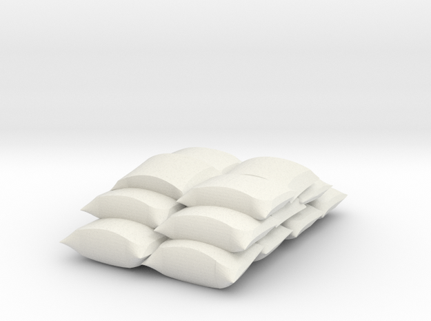 O scale stacked sacks in White Natural Versatile Plastic