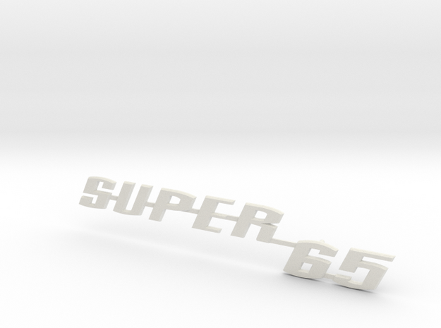 Nameplate "SUPER65" - fits VeeDubs rear lid in White Natural Versatile Plastic