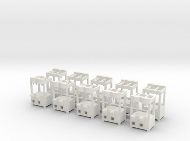 10 Greiferautomaten nach "Ex 1" 1:87 (H0 scale)  in White Natural Versatile Plastic