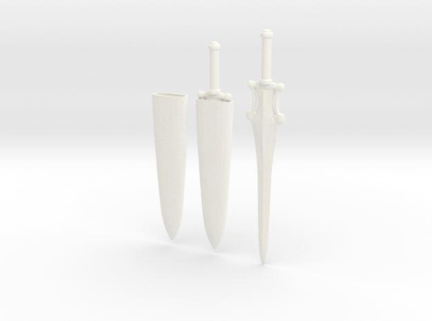 1/6 Cartoon Sword Sheath Set in White Processed Versatile Plastic